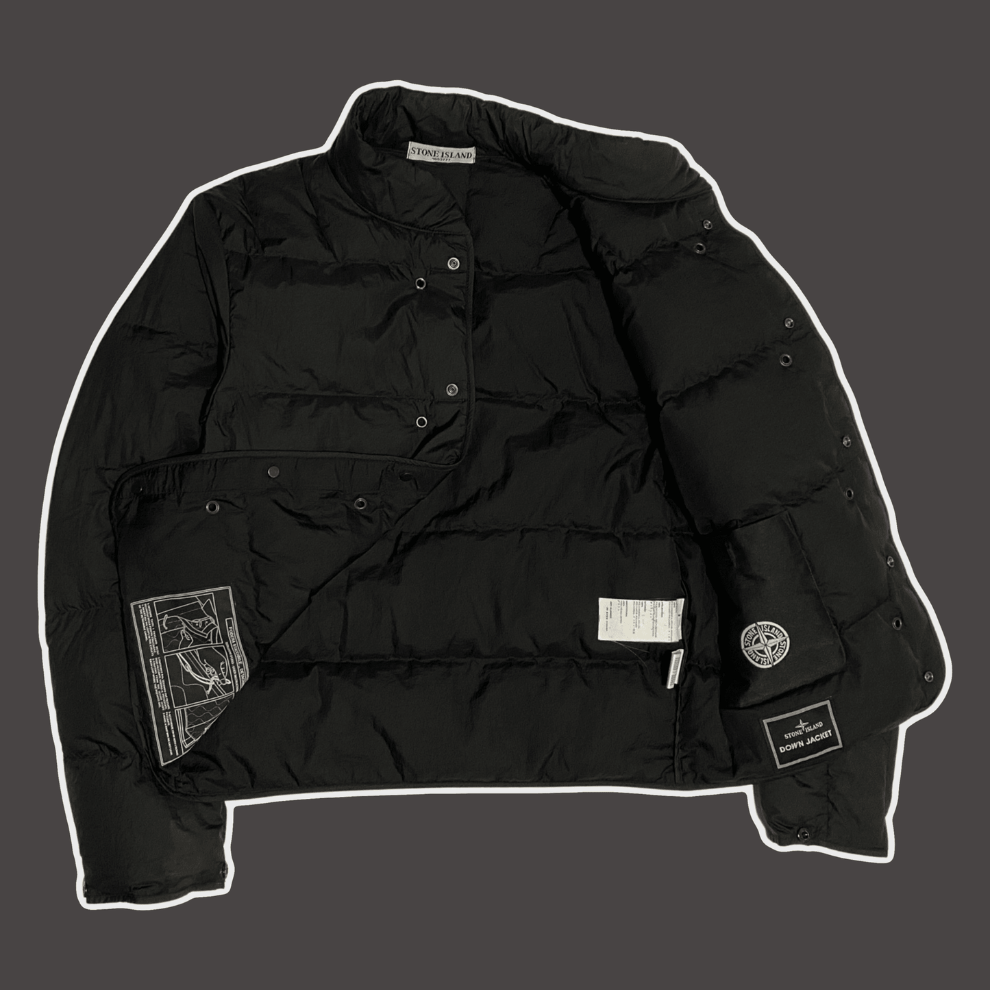 stone island down jacket lining vintage