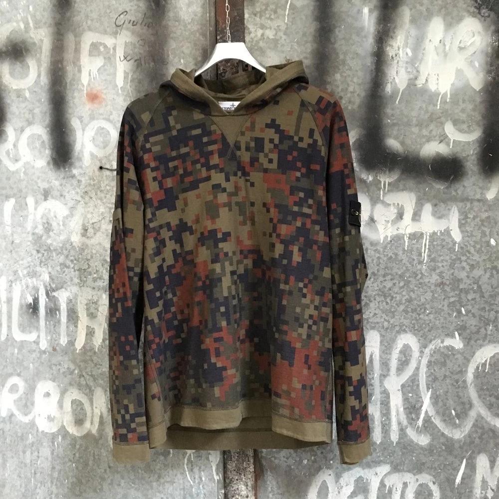 Stone Island AW 2012 Pixel Camouflage Reversible Hooded Sweatshirt - L/XL