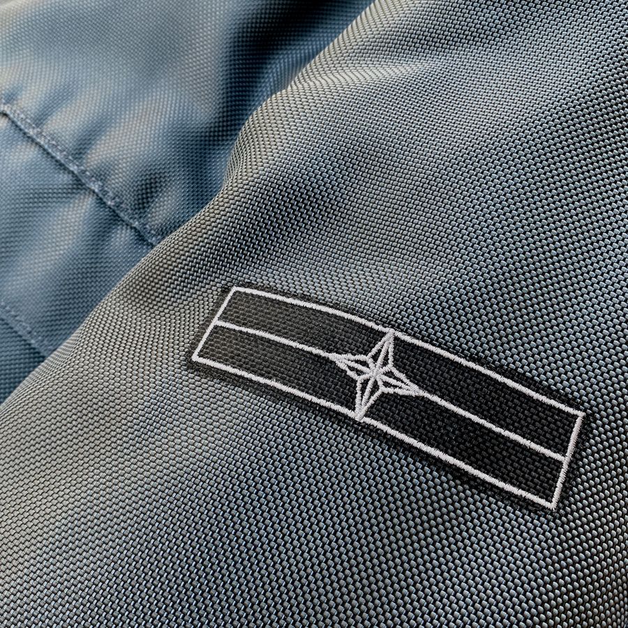 stone island denims compass logo on sleeve
