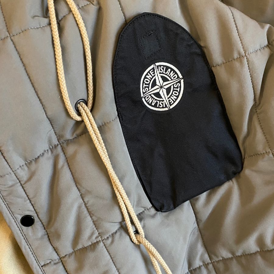 Stone Island AW '03/'04 Raso Gommato Metallic Cover Trench Coat (XL/XXL)