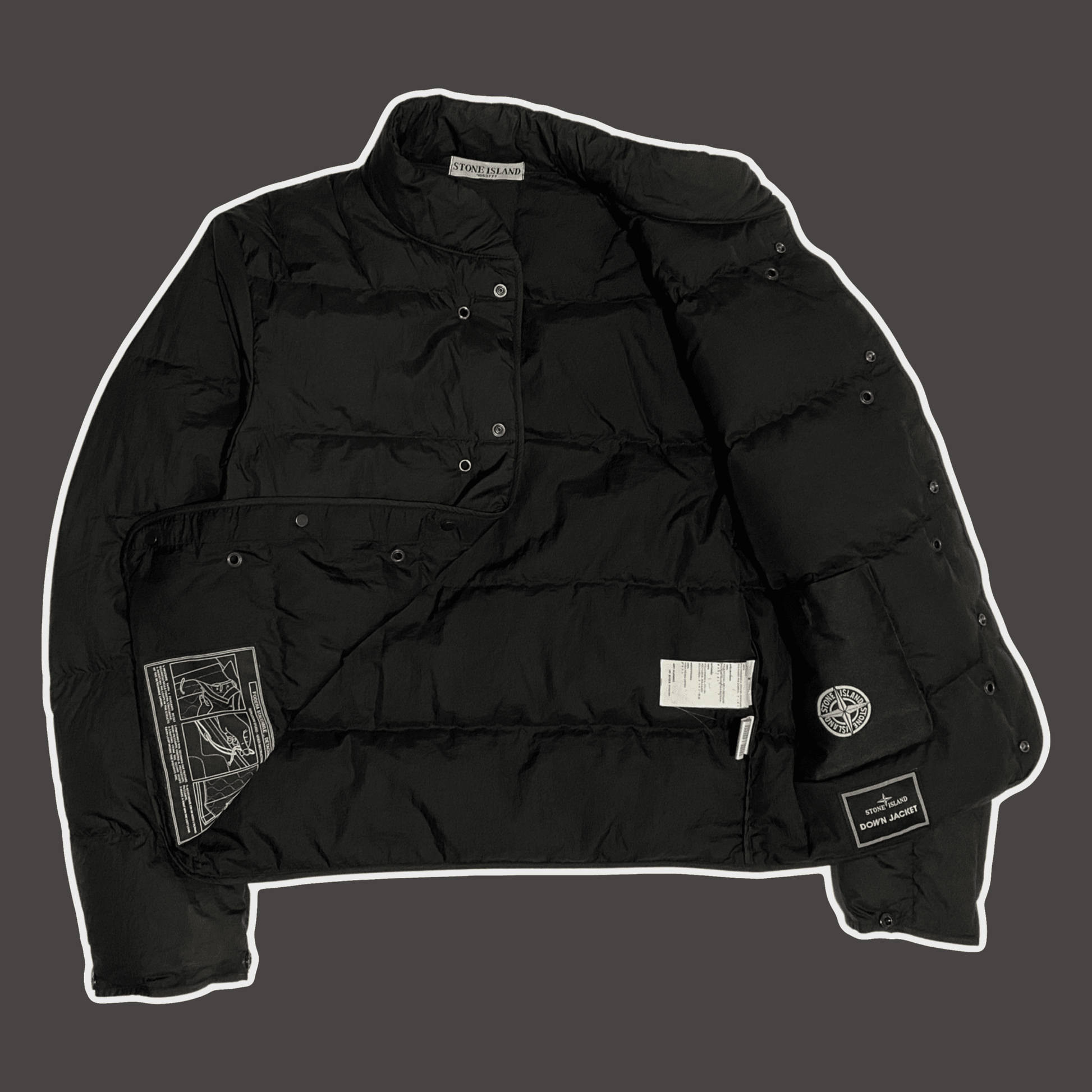 stone island down jacket lining vintage