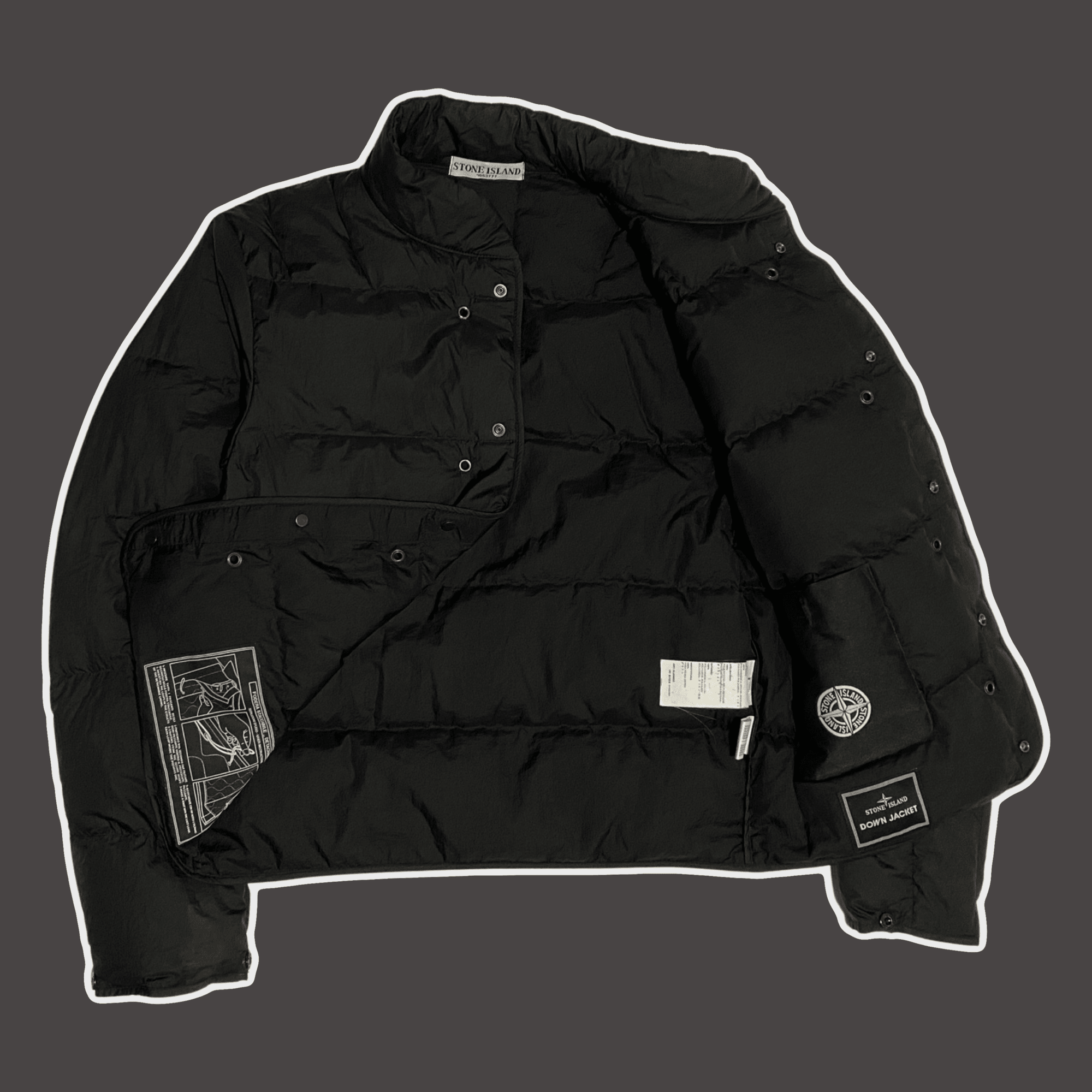 stone island down jacket lining vintage