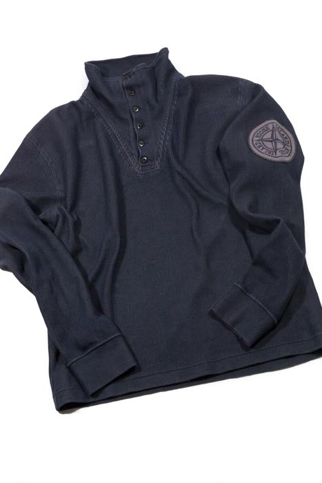 Stone Island SS 2004 Half Button Ribbed Knit - M/L