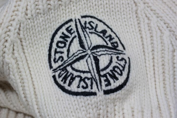 Stone Island AW 2005 Heavy Wool Knit Cardigan Marina stripes