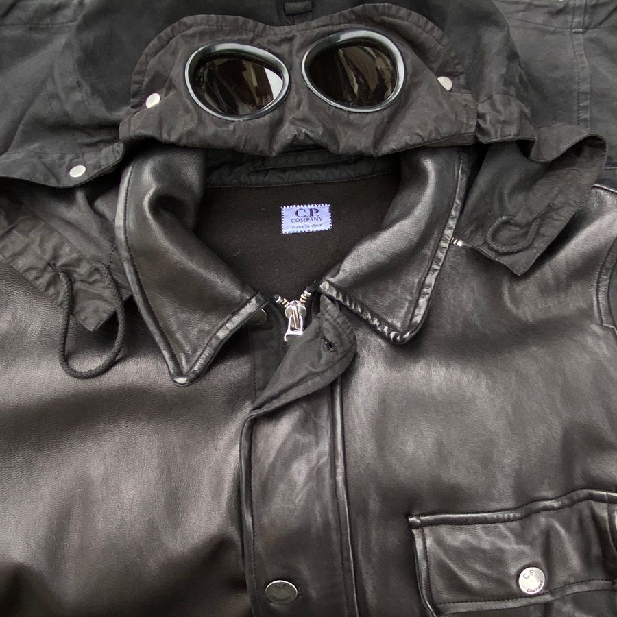 leather cp company mille miglia jacket