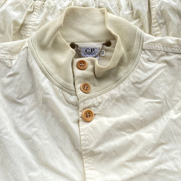 cream cp company flight jacket in 50 fili fabric