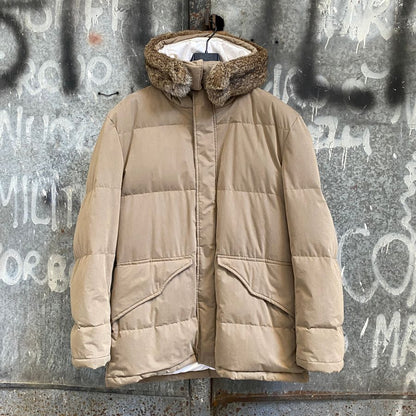 cp company 2003 hooded parka with rabbit fur collar