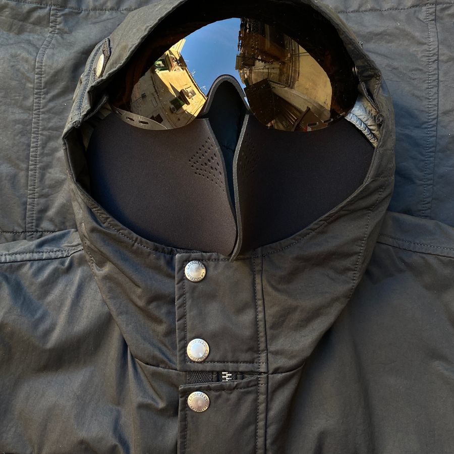 cp company urban protection metropolis jacket with visor and face mask