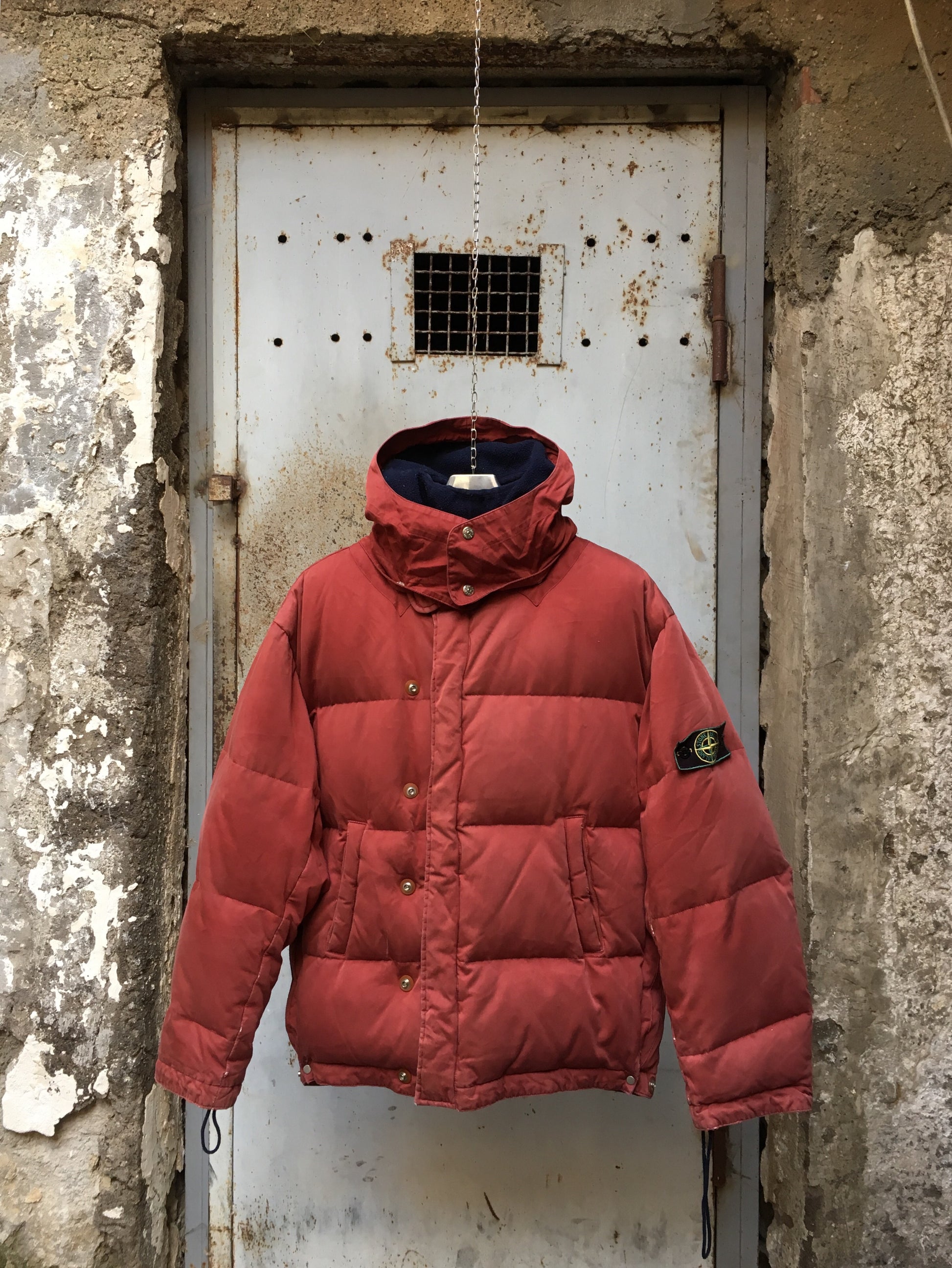 vintage Stone Island AW 1987 Raso Gommato Goose Down Jacket by massimo osti