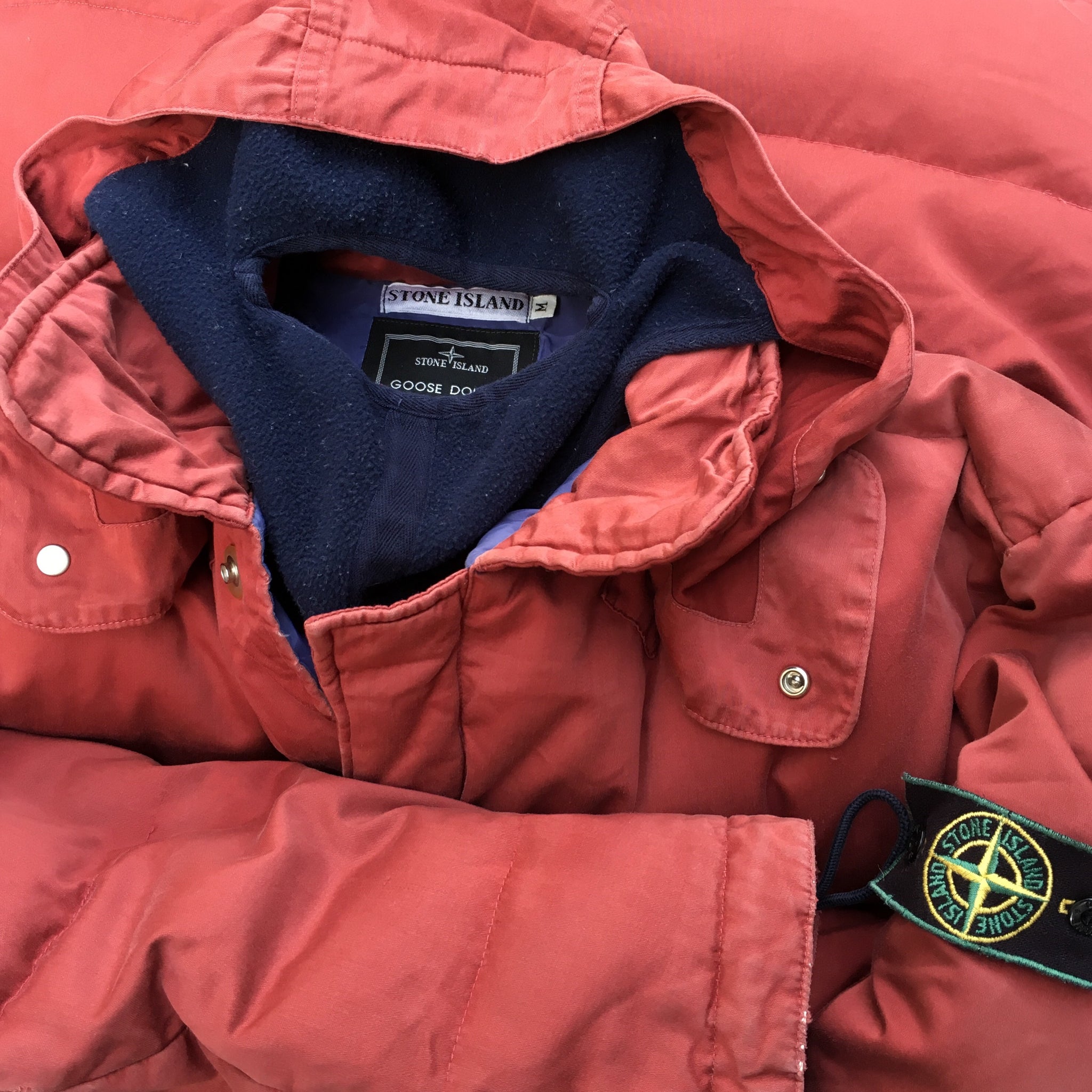 vintage Stone Island AW 1987 Raso Gommato Goose Down Jacket by massimo osti
