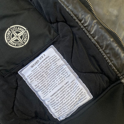 stone island heat reactive waxed ice 2 jacket label