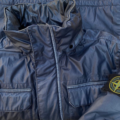 stone island mussola gommata field jacket in blue