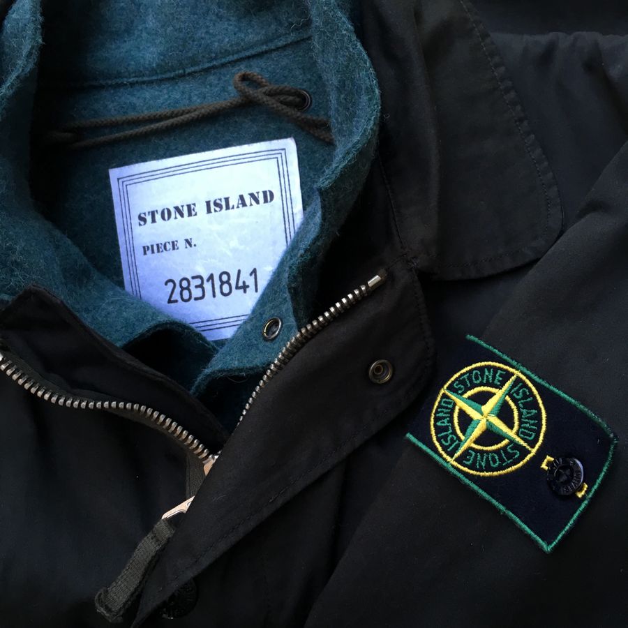 vintage stone island aw 1994 raso gommato jacket by massimo osti