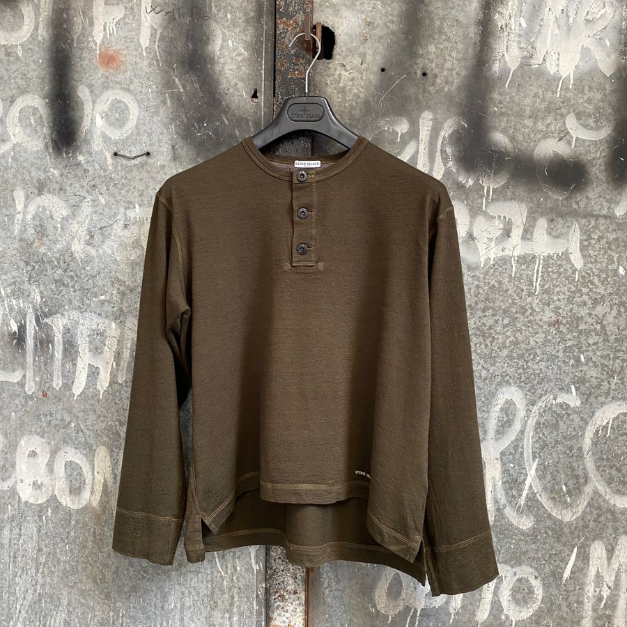 stone island merino wool longsleeve shirt