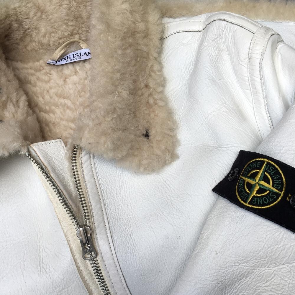 stone island aw 2006 hand painted sheepskin jacket