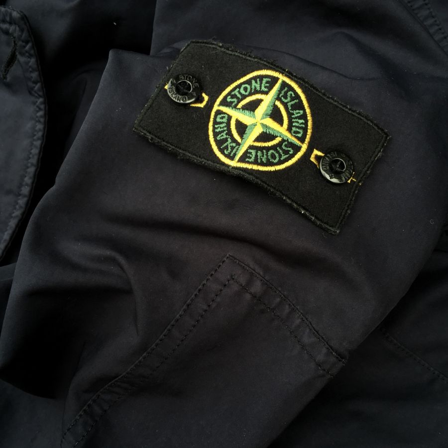 stone island badge on navy blazer 2010