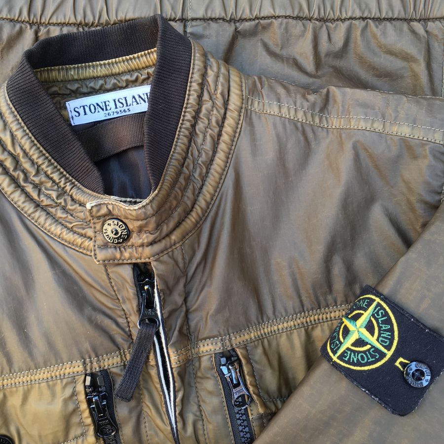 stone island mussola gommata jacket close up 2011