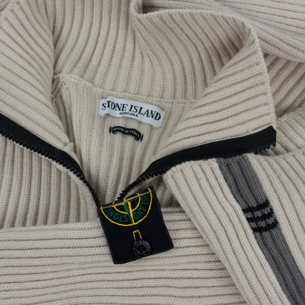 Stone Island AW 2003 Full Zip Knit Cream