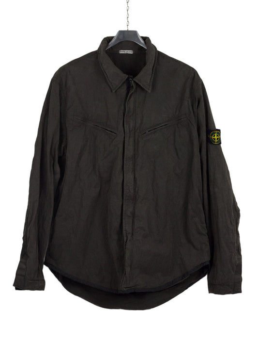 Stone Island AW 2003 Garment Dyed Full Zip Overshirt - L/XL