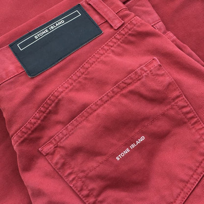 stone island denims ss 2001 trousers red