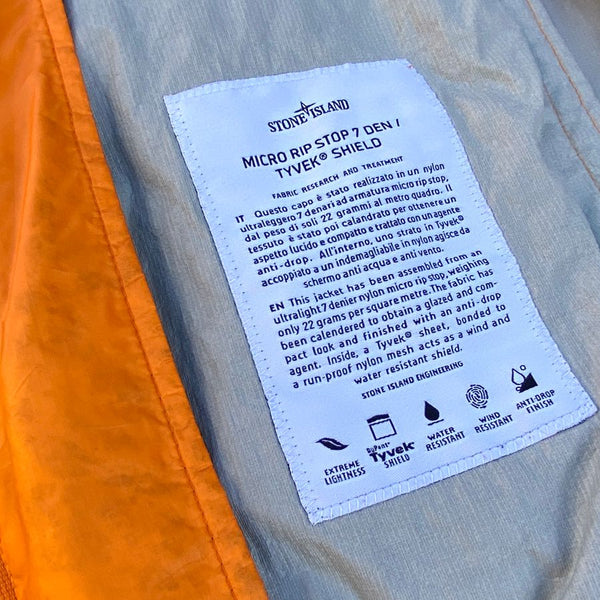 stone island ss 2014 micro rip stop 7 den tyvek shield label
