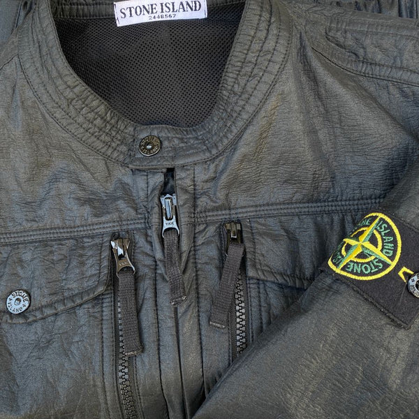 stone island ss 2011 laminated webbing biker jacket
