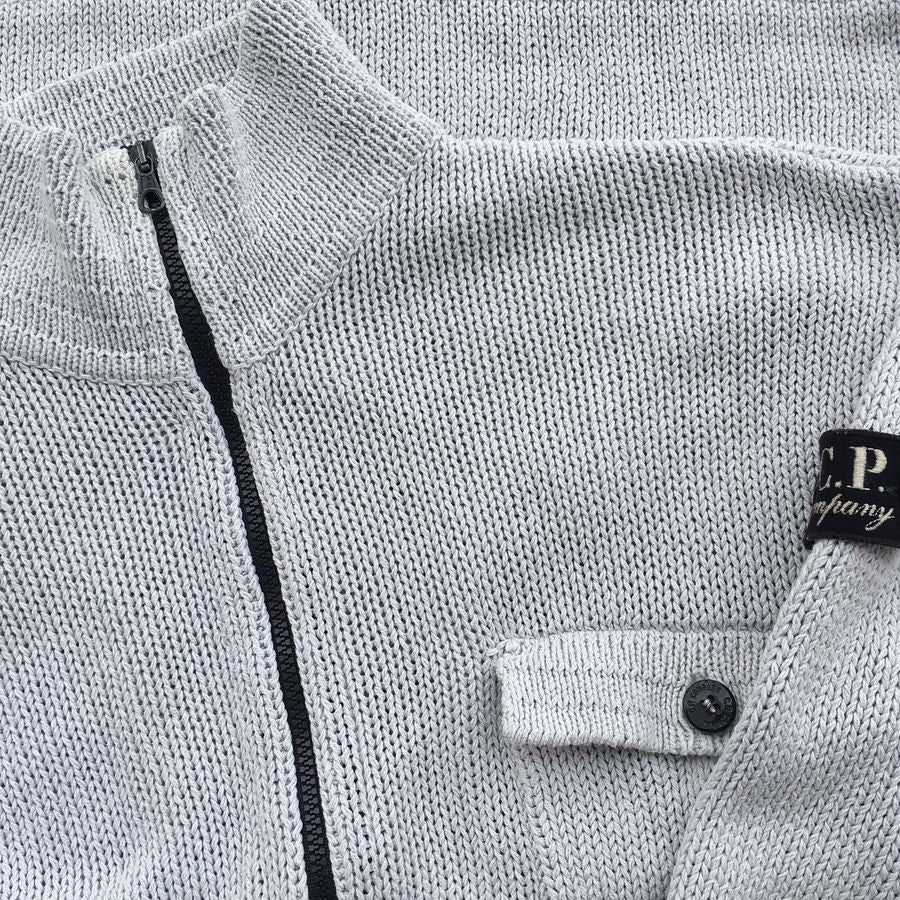 cp company undersixteen cardigan with badge on arm