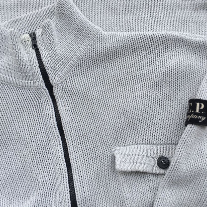 cp company undersixteen cardigan with badge on arm