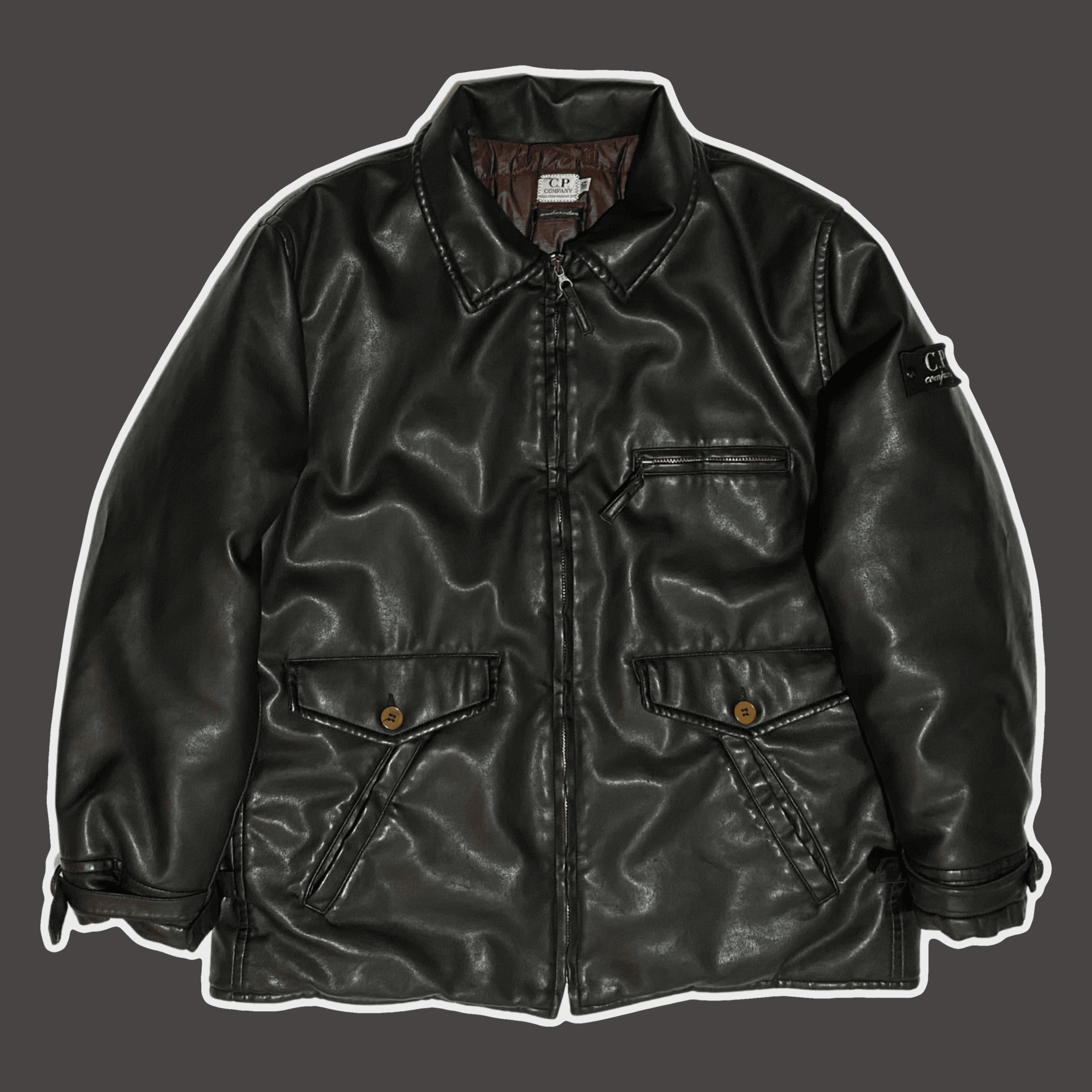 massimo osti designed faux leather jacket from 1993