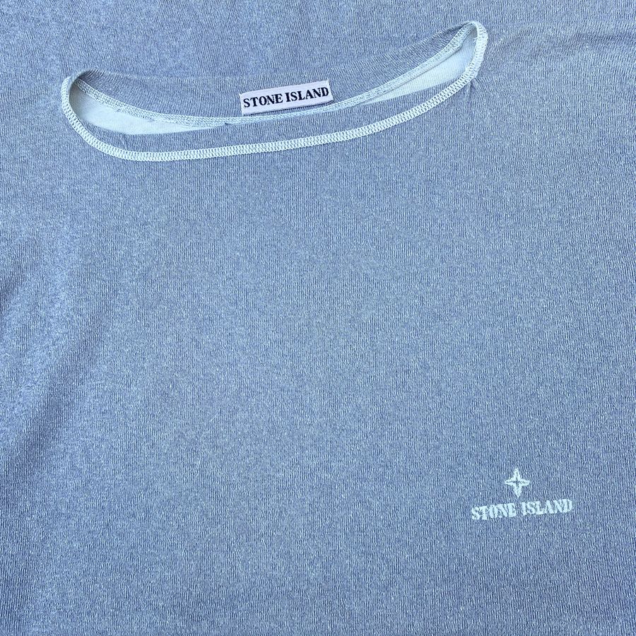 stone island 1990 1991 longsleeve logo tshirt by massimo osti