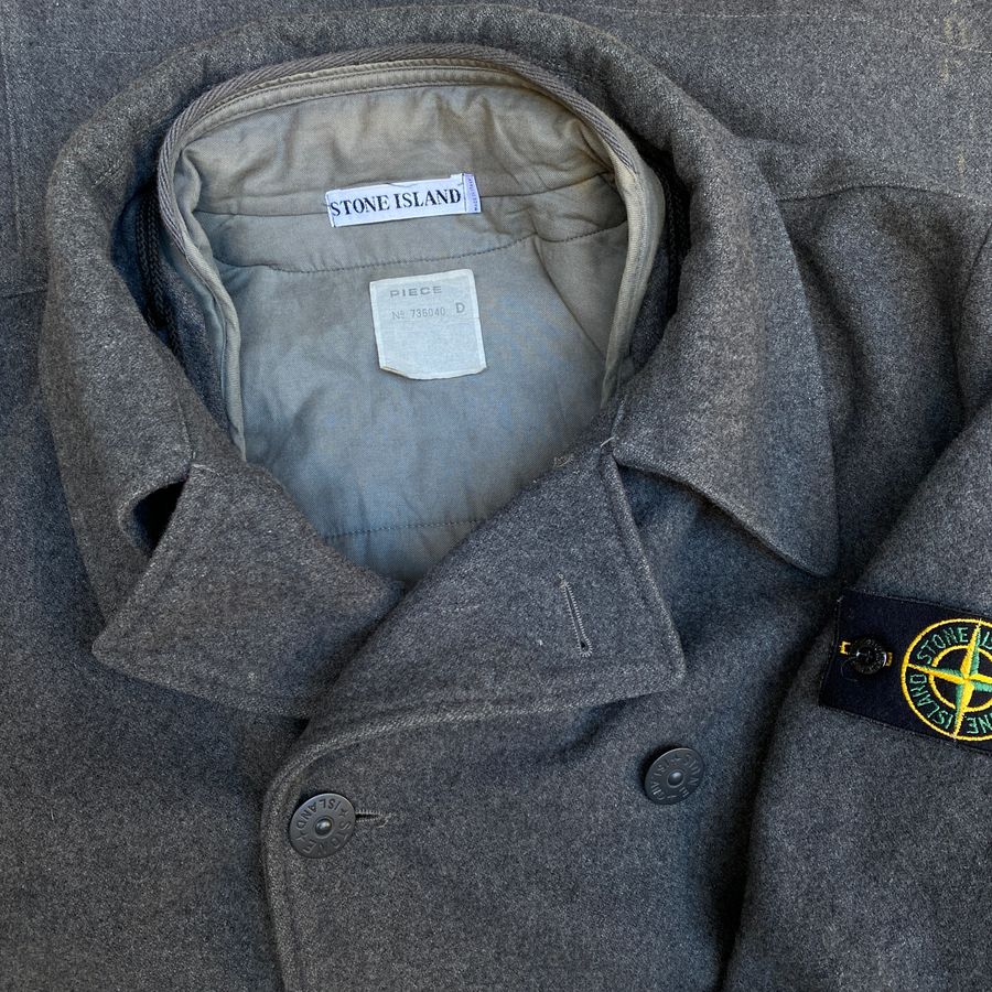 vintage stone island pea coat designed by paul harvey
