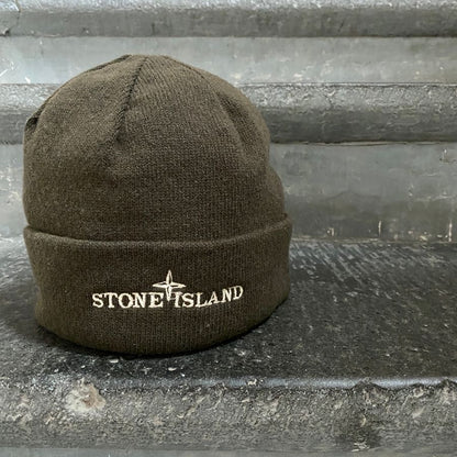 stone island spell out logo beanie from 2003