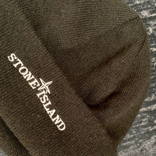 vintage stone island aw 2003 logo beanie