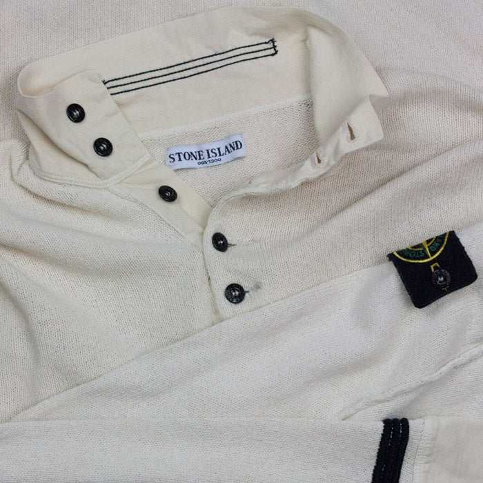 vintage stone island ss 2006 half button knit